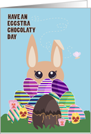 Eggstra Chocolaty Day Easter Bunny card