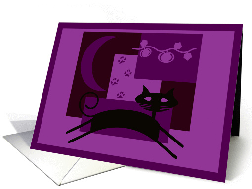 Whimsical Halloween Cat card (712966)