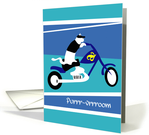 Cat Revving Motorcycle card (712973)