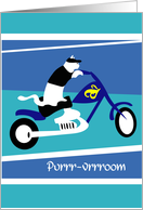 Cat Revving Motorcycle card