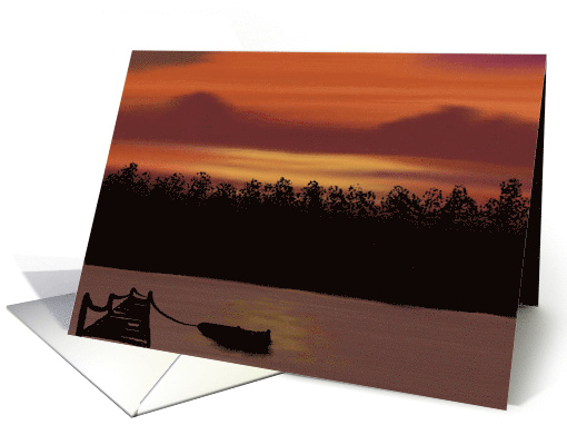 Lake and Sunset Thank You Volunteer card (713063)