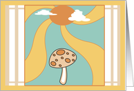 Sun Rays and Mushroom Encouragment Card