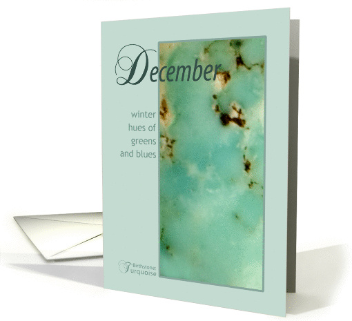 Turquoise December Birthday card (720732)