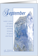 September Sapphire Birthstone Birthday card