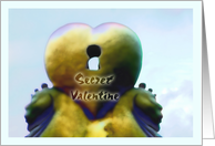 Golden Key Secret Valentine card