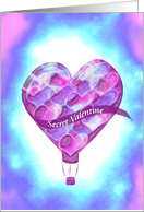 Heart Hot Air Balloon Secret Valentine card