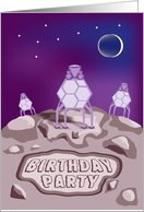 Moon Landing Birthday Party Invitation for Kids card