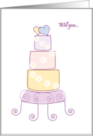 Retro Tier Will You Be My Cake Cutter card