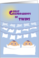 Hiding Under Sheets Great Grandparents Twins Congrats card