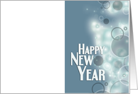 Custom Front Photo Bubbles and Circles Happy New Year card