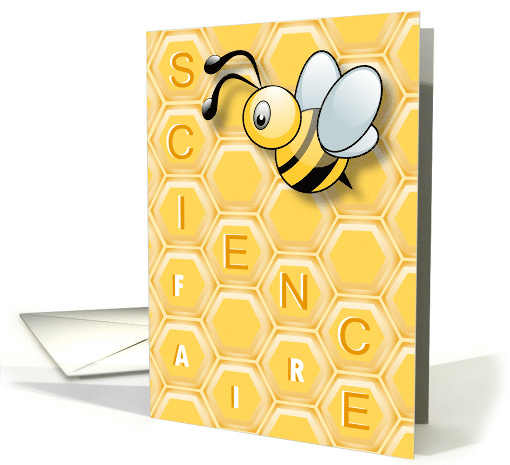 Cute Bee with Honey Comb for Science Fair Congratulations card
