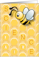 Cute Bee with Honey Comb for Science Fair Congratulations card