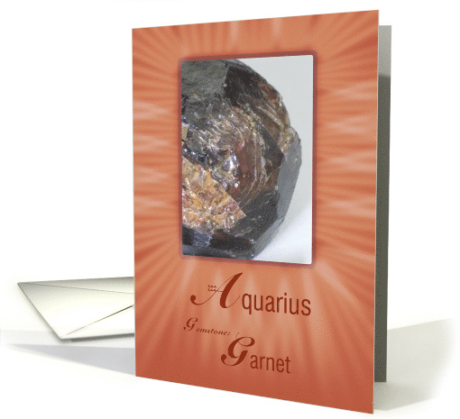 Aquarius Garnet Zodiac Birthday card (875614)