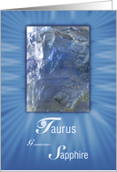 Taurus Sapphire Zodiac Birthday card