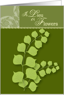 Botanical Leaves Sympathy In Lieu of Flowers card