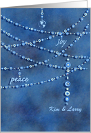 Custom Name Christmas Beads with Joy and Peace card