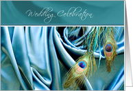 Double Peacock Feather Wedding Celebration Invitation card