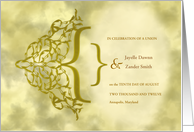 Ornate Filigree Custom Text Celebration of a Union Wedding Invitation card
