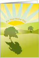 Sunny Hillside Name Day Celebration card