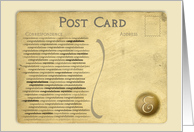 Post Card Congratulations Monogram E card