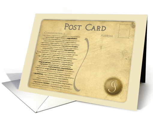 Post Card Congratulations Monogram I card (918433)