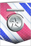 Gray Star Medal Congratulations on Award card