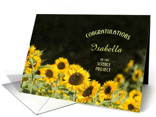 Custom Name Sunflower Science Project Congratulations card (933163)
