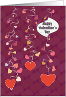 Dangling Hearts Happy Valentine’s Day card