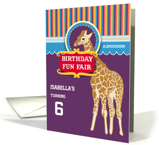 Custom Giraffe Birthday Fun Fair Invitation card (979931)