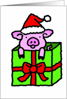 Christmas Pig card