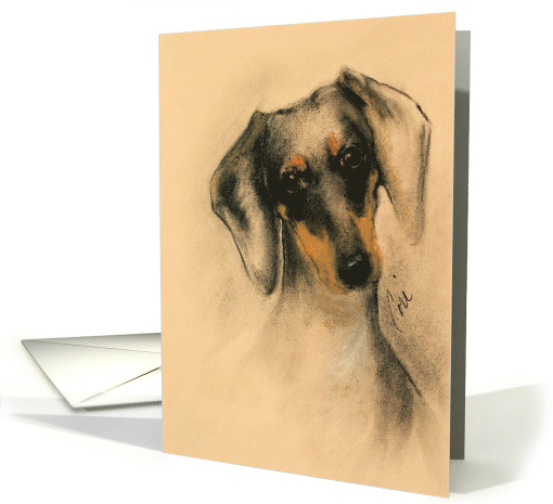 Dachshund Dog Fine Art Blank Any Occasion card (1212704)
