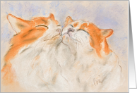 Two Orange and White Tabby Cats Fine Art Blank Any Occasion card