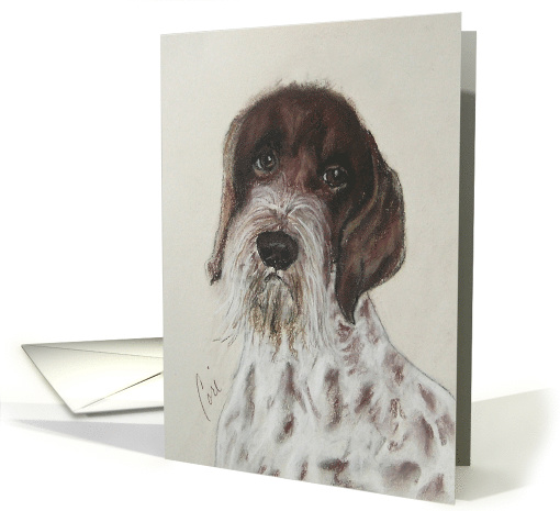 German Wirehaired Pointer Dog Fine Art Blank Any Occasion card