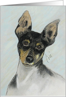 Tri-Colored Toy Fox Terrier Fine Art Thinking of you card