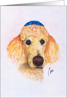 Standard Poodle Dog Hanukkah Holiday Fine Art card