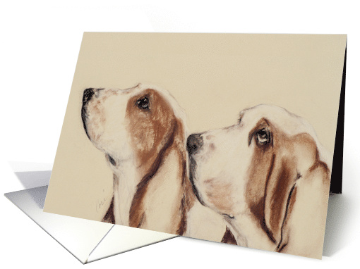 Get Well Two Basset Hound Dogs card (783633)