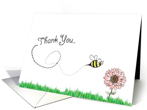 Thank You... (bumble bee and flower) card (765075)