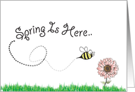 Spring is here... Happy BEE-day! (bumble bee and flower) card