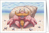 Thank You Hermit Crab with Moustache and Beard Under the Sea card