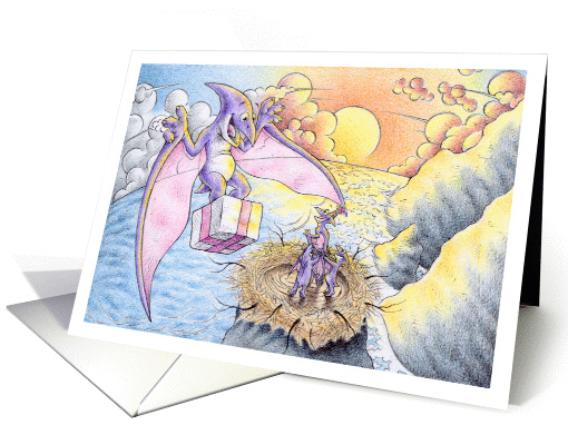 Birthday Pterodactyl card (994557)