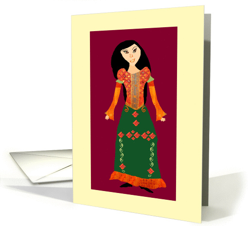 Afghan girl in ethnic dress card (1044545)