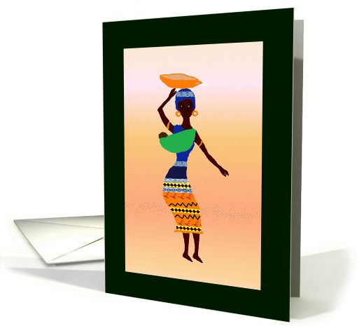 African Woman with baby Blank Note card (1202024)