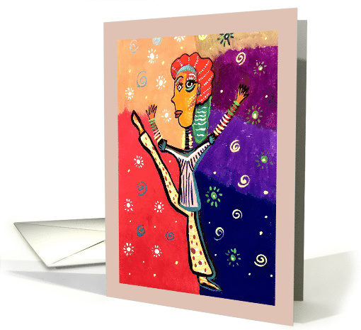 Abstract Woman Dancing to Music Blank Any Occasion card (1665724)