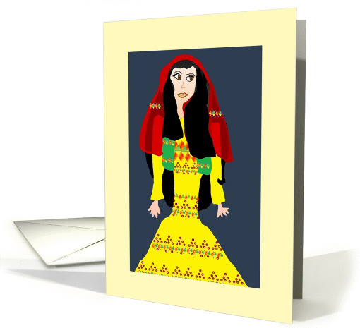 Afghan Woman in yellow card (996061)