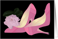 Work Wife. Mother’s Day. Relax. Pink high heels. Gardenia. card