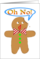 Oh No! Christmas Wedding Rehersal Dinner Invitation. Gingerbread Man card