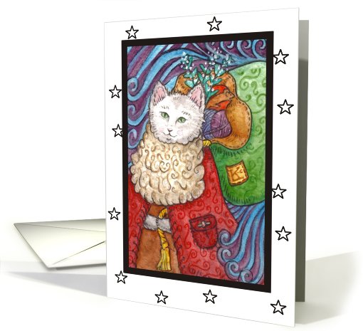 Cat as Vintage St. Nick card (737697)