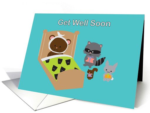 Get Well Soon Bear and Animal Friends card (1084468)