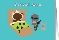 Get Well Soon Bear and Animal Friends card