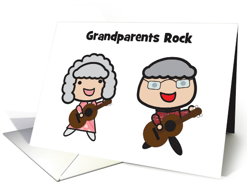 Grandparents Day Grandma and Grandpa Rocks with Guitars card (1383944)